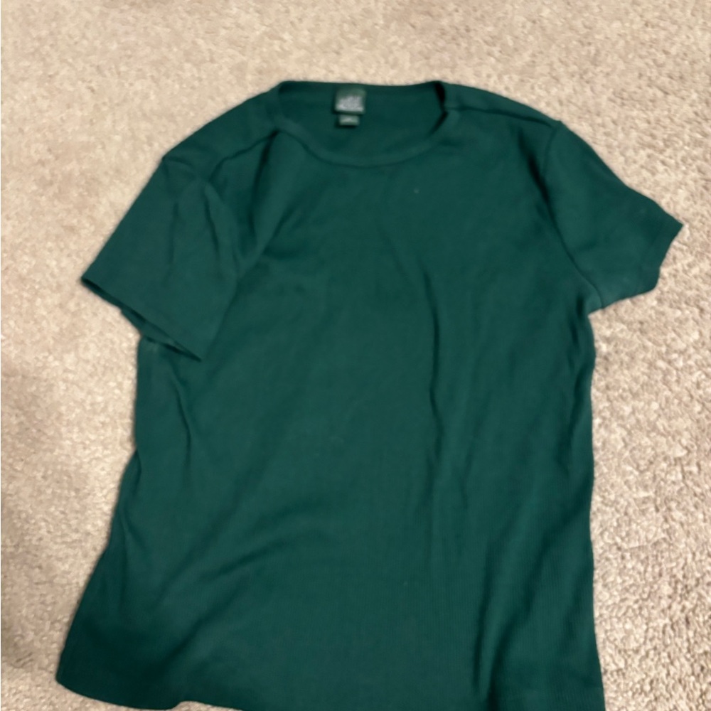 Wild Fable Deep Green Ribbed Top